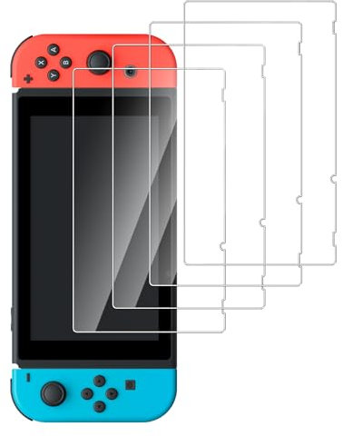 Dlxiks 4 Pièces Protection Écran pour Nintendo Switch Verre Trempé,HD Transparent, Installation Simple,Sans Bulles d'air-Anti Rayures Film Protection écran
