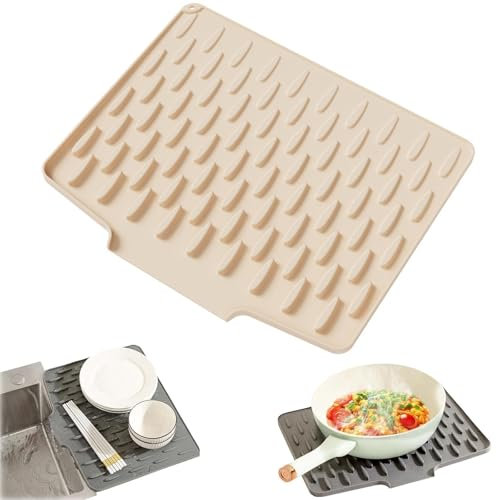 silicone draining mat,alfombrilla de silicona para escurrir platos,bandeja escurridor alimentos,alfombrilla de drenaje antideslizante,bandeja para escurreplatos,alfombrilla de secado de platos-D