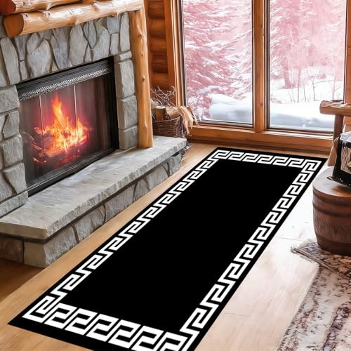 LIHUANE Teppich Läufer 70 x 230 cm rutschfest - Waschbar - Saugfähig – Kurzflor rutschfest Küchenläufer Weiche & Langlebige Teppich Flur für Eingang, Küche, Wohnzimmer & Büro, C
