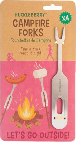 Huckleberry Marshmallow Gabeln + Sausage Maker | für Outdoor Camping | 4er Set - Aufsteck-Grillgabeln | für Stock, Lagerfeuer & Feuerschale