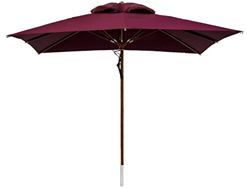 anndora® Sonnenschirm Gartenschirm Marktschirm 3 x 3 m eckig wasserabweisend + Winddach Dunkelrot