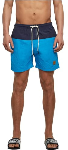 Poche Arrière Zippée, 2 Poches Latérales, Cordon Blanc à Nouer, Slip Micro-Perforé Intégré, nvy/tur, Taille XS