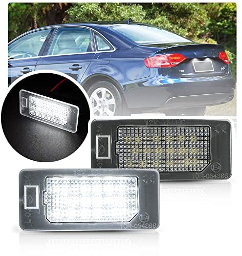 NSLUMO Led License Plate Light 18leds White Rear Number Plate Lamp Assembly Direct Replacement For A-udi A4 A5 TT