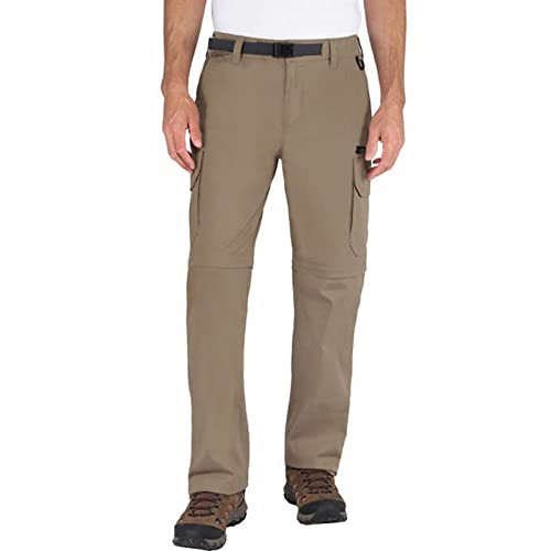 BC Clothing Men's Convertible Cargo Hiking Pants Shorts (X-Large x 32L, Khaki)