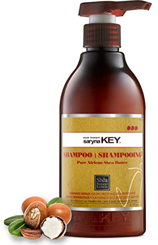 Saryna Key Damage Repair Shampoo mit afrikanischer Sheabutter – Feuchtigkeitsshampoo für trockenes, strapaziertes Haar – Keratin-Pflege – Sulfatfrei & parabenfrei – 300ml