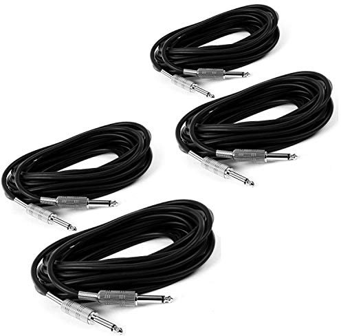 Lot de 4 Câbles Jack/Jack 6,35 mâle/mâle mono 10m CS10JJ pour enceintes