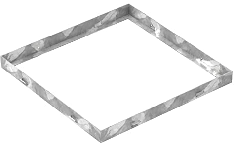 Fenau | Marco de rejilla 400 x 400 x 33 mm para una altura de rejilla de 30 mm (galvanizado en caliente - con ranura para anclaje a la pared) - (Apto para rejilla 390 x 390 x 30 mm)