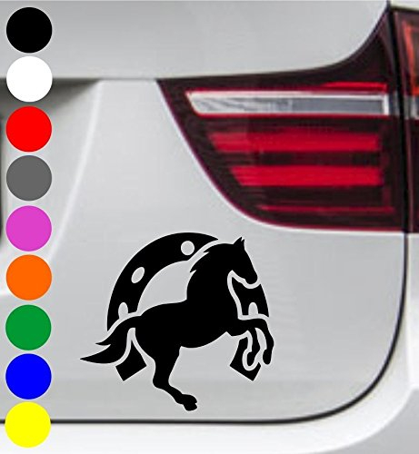 wDesigns Autoaufkleber Pferd Pony Hufeisen Tuning Aufkleber Sticker Decal 11x10cm