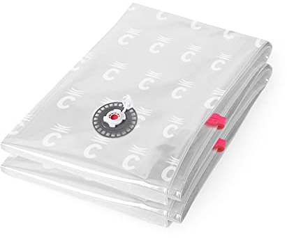 Compactor - Lot de 2 sacs de rangement sous vide - Taille XL 130 x 80 cm - Grande capacité - Compression couettes oreillers vêtements