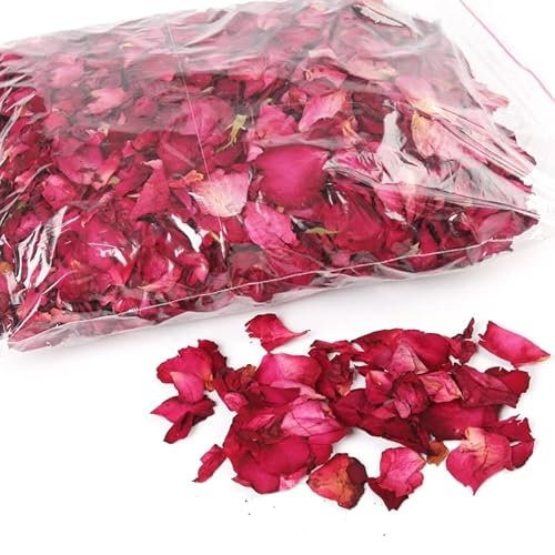 100 Gram Séché Naturel Pétales de Rose pour Mariage ou Confetti, Corps ou Bain de Pieds, Fleur Crafts ou Pot-pourri