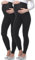 Be Mammy Lange Umstandsleggings aus Viskose Leggings Blickdicht Damen, Maternity Clothing, Ideal für die Schwangerschaft BE-02 2er Pack (Schwarz/Schwarz, L)