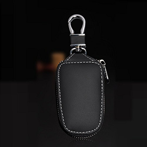 Krtopo Llavero del Coche de la Bolsa de Protección de Cuero Genuino Elegante Titular de la Moneda Llavero Remoto Automático Llavero Cartera para Mujeres y Hombres