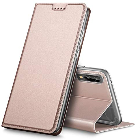 CoolGadget Handyhülle für Huawei P20 Hülle, [Flip Tasche mit Kartenfach] Brieftasche Etui aus PU Leder Schutzhülle [Premium Wallet Case mit Aufstellfunktion] - Rosegold
