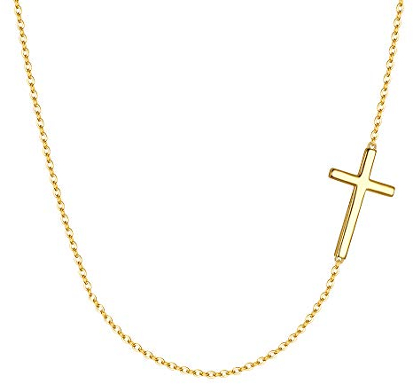 EVER FAITH Damen Halskette 925 Sterling Silber Täglich Braut klassische religiöse Kreuz Anhänger Kette Hals Schmuck (Gold Farbe)