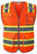 HATAUNKI Sicherheitswesten mit 9 Taschen und Reißverschluss vorne, Retroreflektion, Orange (Orange-04, Medium)
