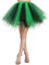Wedtrend Damen Petticoat Tutu Tüllrock 50er Kurz Ballet Tanzkleid Unterrock Cosplay Crinoline Rockabilly für Karneval Partykleid WTC10036 Black Green XL