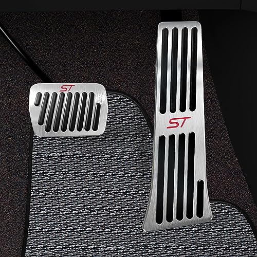 Hecotrax for Ford Explorer 2020 Aluminum Performance Pedals Set Non-Slip Accelerator and Brake Pedals Cover No Drill Brake Gas Accelerator Accessories (ST)