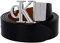 Calvin Klein Damen MONO HARDWARE ROUND REV PLQ 30MM Gürtel, Schwarz/Cuoio, 90