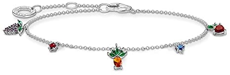 THOMAS SABO Pulsera de frutas coloridas plata de ley 925 A2026-477-7, Eine Grösse, Plata de ley, No es una piedra preciosa
