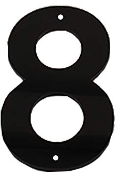 House Number Sign 6 Inch (15 cm) Large Modern Acrylic Plastic Door Numbers, Thick Signage Plaque Self-adhesive & Screws Street Home Address Number Mailbox Numbers, Black [Number 8]
