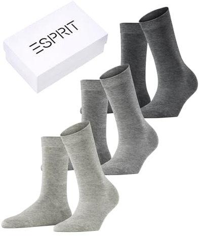 Esprit Damen Socken Solid Mix 3-Pack, Nachhaltige biologische Baumwolle Lyocell, 3 Paar, Mehrfarbig (Sortiment 20), 35-38