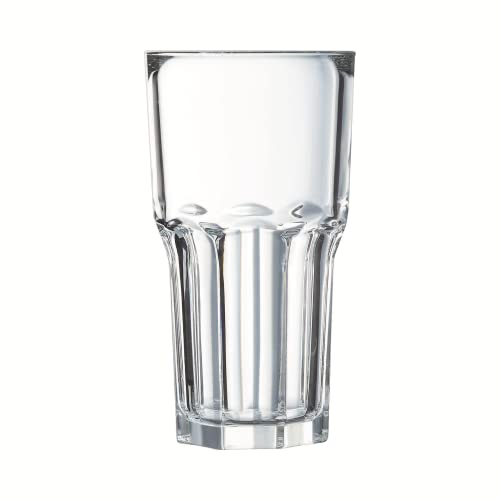 Arcoroc - Colección Granity - 6 vasos altos 46 cl de vidrio templado apilables - Diseño moderno, ideal para cócteles - Fabricado en Francia - Embalaje reforzado, adecuado para la venta online