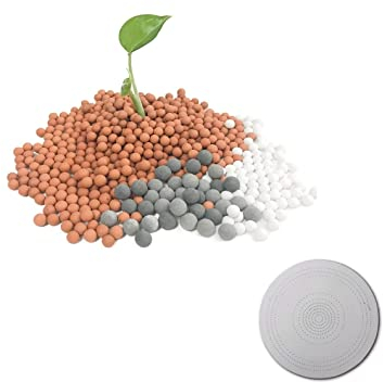 200g OMG Shower Head Refill Negative Ion Mineral Balls Replacement, 8 cm Wide Metal Plate Replacement Bio-Active Stone for Ionic Filter Handheld Shower Head,Soften Hard Water, Remove Chlorine
