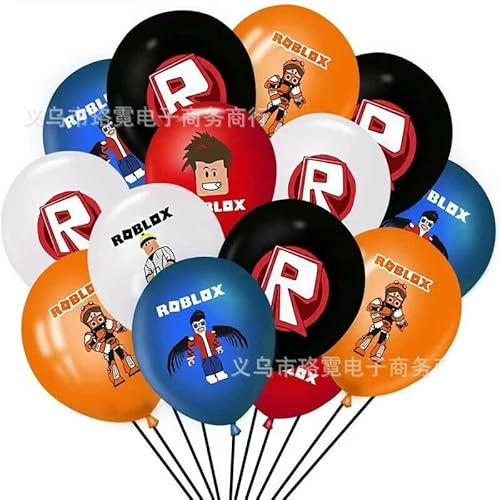 10 globos de látex y papel de aluminio con temática de Roblox para decoración de cumpleaños