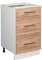 Vicco Küchenunterschrank Fame-Line, Goldkraft Eiche/Weiß, 50 cm ohne Arbeitsplatte