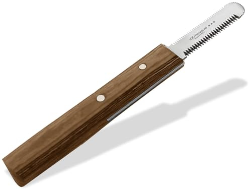 Trimmmesser für Hunde Katzen 2-Seitig Fein Mittel für Rechtshänder Hundefell Unterwolle Fellmesser Hundeschere Edelstahl Messer Kamm Markenqualität für Langhaar und Kurzhaar
