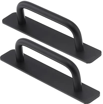 HOJLKLD Maniglie autoadesive per cassetti e cassetti, in lega di alluminio, 2 maniglie a spinta con adesivo per cucina, finestra, armadio, porta scorrevole (nero, 148 mm)