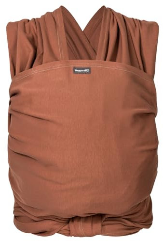 Hoppediz Elastisches Baby-Tragetuch - für Neugeborene ab Geburt (2-9 kg) - aus kbA-Baumwolle - Kupfer 4,60 m