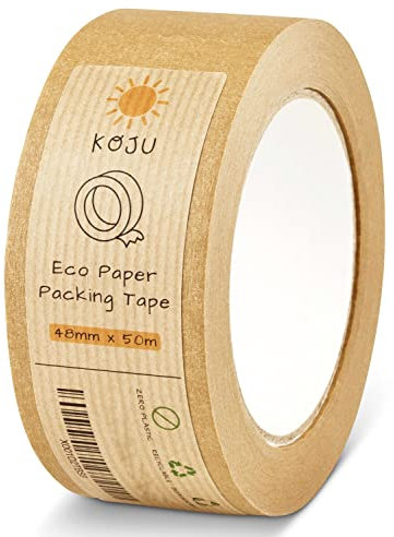 Koju Kraft Paper Packing Tape 48mm x 50m | 1 pack | Eco Friendly & Recyclable Brown Paper Tape for Parcel Packing & Picture Framing