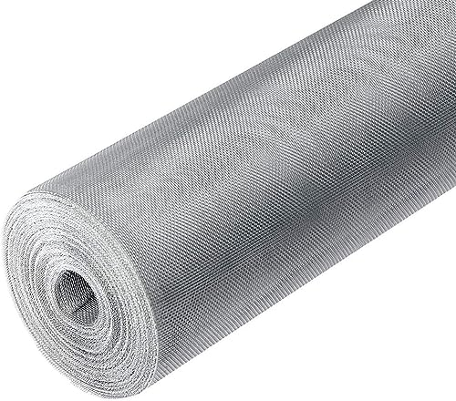 Aluminium Gitter Meterware | Maschenweite 1x1mm | Rollenbreite: 100cm | 180g / m² Perfekt als stabiles langlebiges Fliegengitter Insektenschutzgitter oder als Gewebe für Modellbau