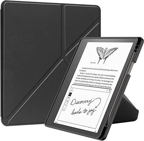 FTRONGRT Cover Per Kindle Scribe 10.2 Cover, Ultrasottile Custodia in Pelle PU, Con stand Per Kindle Scribe 10.2 -Nero