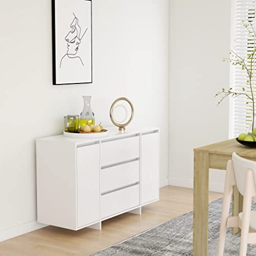 FIRBNUS 120x41x75 cm Aparador Blanco Mueble Entrada Recibidor Recibidores De Entrada Muebles De Cocina Vitrina Economica Mueble Auxiliar De Cocina