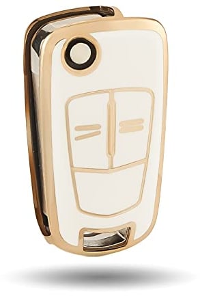 OFFCURVE Autoschlüssel Hülle Schlüsselhülle, Schlüsselcover TPU Autoschlüssel Schutzhülle 2 Tasten für Opel Vauxhall Astra Zafira Adam Insignia Mokka Corsa Signum Tigra Meriva