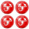 SGW Radnabenkappen-Aufkleber, Aluminiumlegierung, Skorpion-Emblem für Fiat Abarth, ABS-Material, rot und weiß, 56 mm, 4 Stück