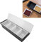 Compartment Trays Detachable Topping Station Plastic Pizza Ingredients Condiment Dispenser Reusable Ice Cooled Condiment Seasoning Container for Home or Restaurant Chilled Garnish (4 Compartments)