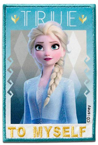 Mono-Quick Disney Frozen 2 Elsa Patch Eiskönigin - Aufnäher, Bügelbild, Aufbügler, Applikationen, Patches, Flicken, Größe: 8 x 5,5 cm