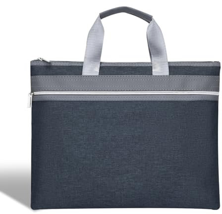 Cosysparks A4 Bureau Document Sac avec handle, portable sacoche porte documents a4 MEN a4 document sac Waterproof Oxford Hommes Porte-Documents pour Office meetings Travel (Gris)