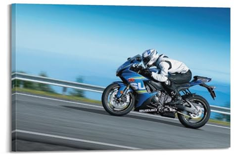 JLTC Sport Motorrad Poster GSX-R 750 Superbike Cafe Racer Poster Dekorative Malerei Leinwand Wandposter und Kunstdruck Modern Familie Schlafzimmer Dekor Poster 30 x 45 cm