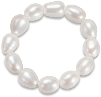 Bellitia Jewelry Mode Barock Perle Elastische Perlenringe, Hochwertige Süßwasser-Zuchtperlen Schmuck Geschenk für Frauen Mädchen