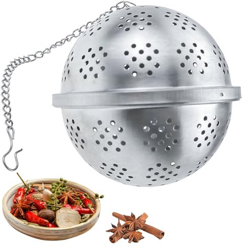 Capiant Stainless Steel Tea Ball Strainer, Extra Large Spice Infuser Basket with Long Hanging Hook for Brewing Tea Spices Seasonings