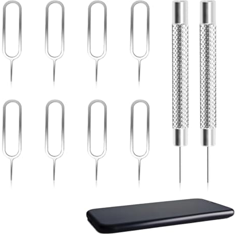 Ormromra Lot de 10 aiguilles pour carte SIM, outil de retrait de carte SIM, kit d'adaptateur SIM, extracteur de carte SIM, aiguille pour téléphone portable, pour ouvrir et éjecter des stylos |