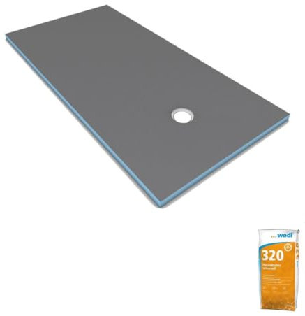 Receveur de douche à carreler 120 x 90 WEDI Fundo Primo rectangle écoulement excentré + colle 320