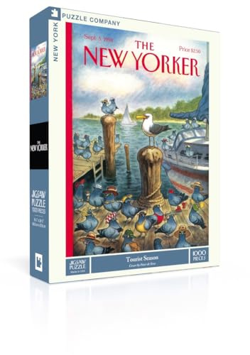 New York Puzzle Company - New Yorker Tourist Season - Puzzle mit 1000 Teilen für Familienspielabende von Peter de Sève