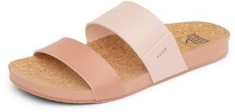 REEF Cushion Vista Fashion Slide Damen-Sandale, veganes Lederriemen, ultraweiches gepolstertes Fußbett, Cameo Rose Duo, 41 EU