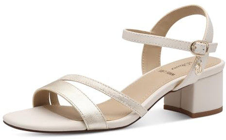 s.Oliver Damen Sandalen mit Absatz Elegant Bequem, Beige (Beige Comb), 40 EU