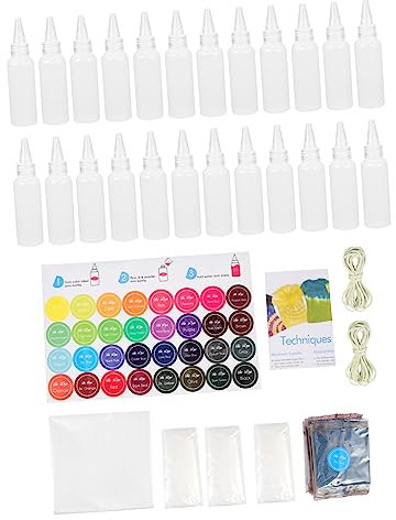 NUOBESTY Batik-Set in Farben für Erwachsene Jungen und Mädchen Batikzubehör in Großen Mengen für Partys und Projekte